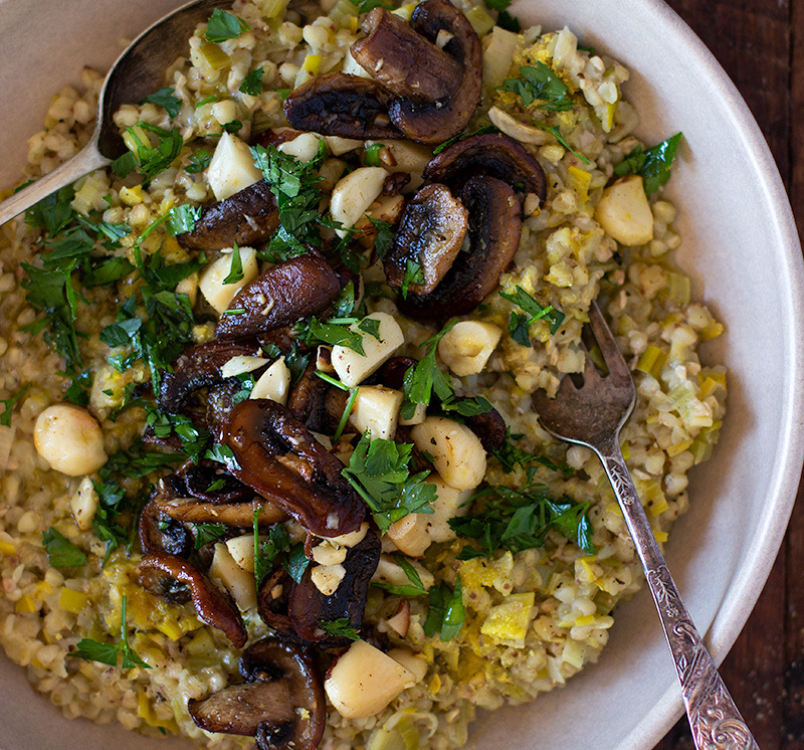 Mushroom and Leek Buckwheat Risotto Recipe (Recipe by Jessica Cox)