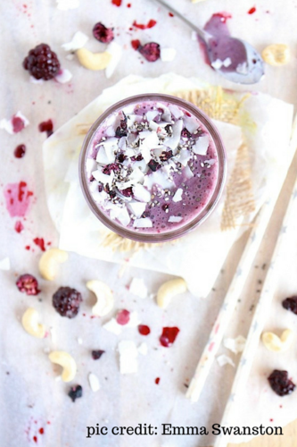 Beauty Boosting Blackberry Cheesecake Smoothie