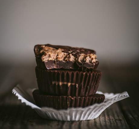 Salted Dark Chocolate Peanut Butter Caramels