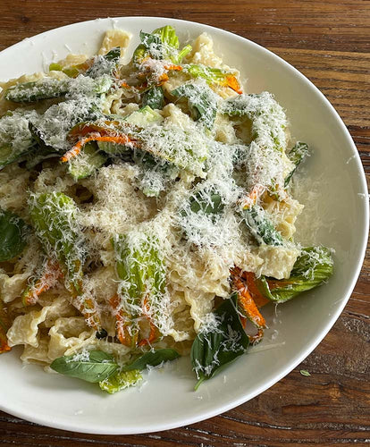Zucchini Flower, Ricotta and Tremella Pasta